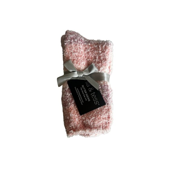 Mia & Tess Butter Socks Women’s Size  5-9 Pink Gray & Chevron Set of 3 Pair NWT - Picture 4 of 7